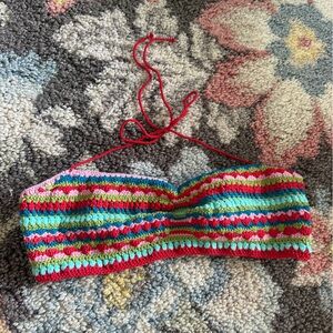 Colorful Striped Crochet Bikini Top